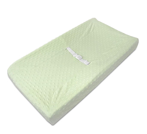 TL Care Heavenly Soft Minky Dot Fitted Contoured Changing Pad Cover, Celery Puff, for Boys & Girls...