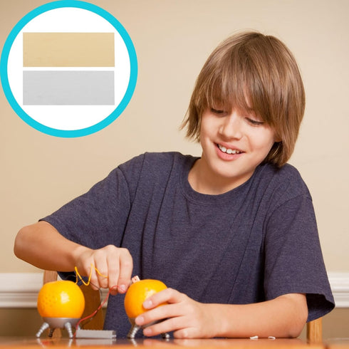 iplusmile Copper Zinc Strips Anode Set Zinc Copper Electrode Strips Set Supplies for Fruit Power Scientific Experiments Electroplating Plating - 1...