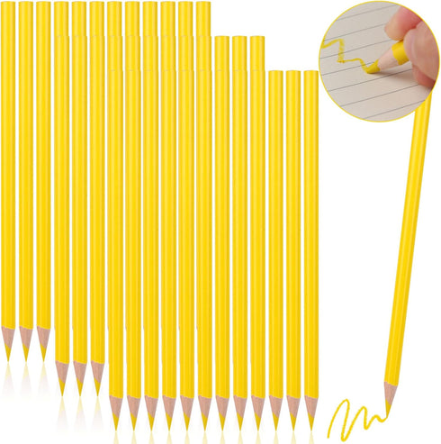 36Pcs Yellow Marking Pencil Yellow Glass Marking Pencil Carpenter Pencil Yellow Wooden Grease Pencil Wax Pencil Yellow Crayon Pencils Artists' Sin...