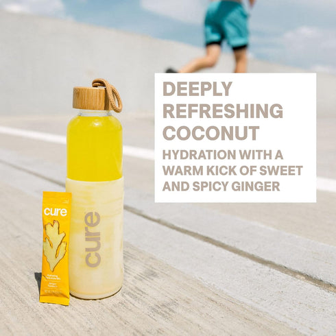 Cure Hydration | Plant-Based Electrolyte Drink Mix | No Added Sugar | Dehydration Relief Powder Made with Coconut Water | Non-GMO | Vegan | Pouch ...