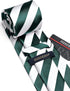 HISDERN Mens Tie Striped Ties and Handkerchief Set Business Formal Woven Pocket Square Wedding College Stripe Necktie...
