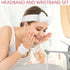 Fmeida Spa Headband and Wristband Set,Light Blue, 3 Pack,Spa Night Essentials...