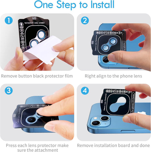 Xfilm Bling Diamond Individual Camera Lens Protector for iPhone 13 / iPhone 13 Mini, HD Clear Tempered Glass Camera Lens Screen Protection Cover, ...