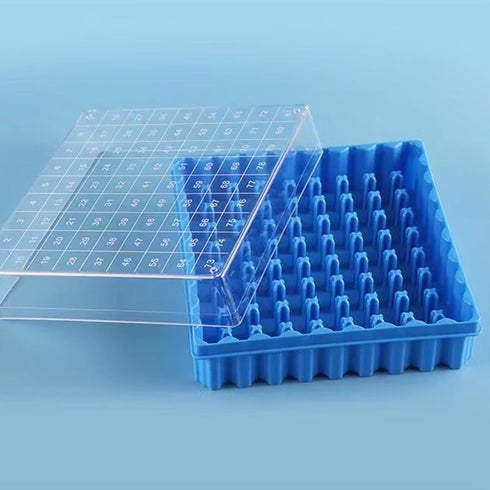 Cryogenic Storage Box - PC Cryogenic Boxes?Blue/81-Well,for 0.5, 1.5 and 2.0mL Cryotubes (Pack of 1)...