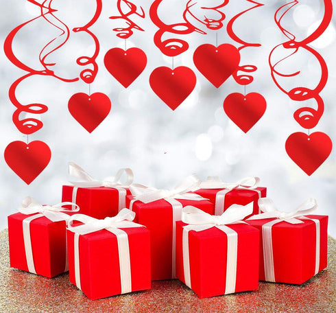 36PCS Heart Decorations Hanging Swirls - Valentines Day Party Supplies Favors Ceiling Decor...