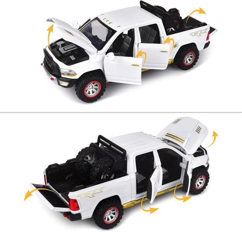 RAM 1500 Pickup Truck toys for Boy Age 4-7 Diecast Metal Model Trucks Open Door Pull Back Toy Cars with Lights and Sound Gift for Kids 3-8 Years...
