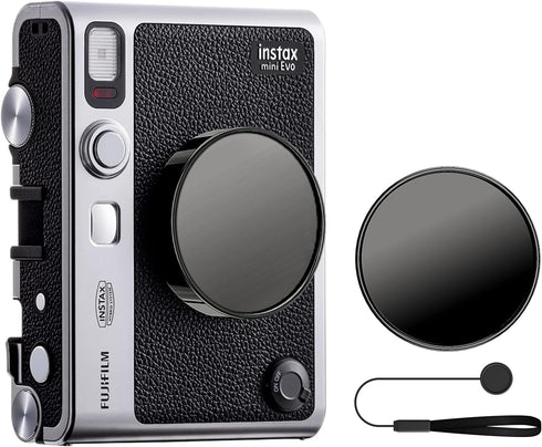 MUZIRI KINOKOO Lens Cap for Fuji Instax Mini EVO Instant Camera, Premium Plastic Mini EVO Lens Cover in Flocking Internal with Anti-Loss Rope - Bl...