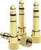 5Pcs Gold Plated Stereo Phone Screw-On Adapter 6.35mm (1/4 Inch) Male to 3.5mm (1/8 Inch) Female Audio Adapter...