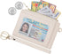 Wikavanli Women Slim Rfid Blocking Credit Card Case Holder Wristlet Zip ID Case Wallet Small Compact Leather Wallet Coin Purse with Keychain (Beig...