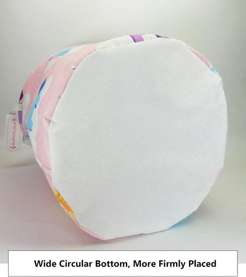 QUEENLALA Large Storage Basket,Laundry Hamper/Bathroom/Home Decor/Collapsible Round Storage Bin,Boys and Girls Hamper/Boxes/Clothing(Pink Unicorn)...