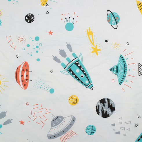 Astronaut Space Galaxy Baby Crib Sheet Outerspace Adventures 100% Soft Breathable Microfiber Baby Sheet Fits Standard Size Crib Mattress 28in x 52...