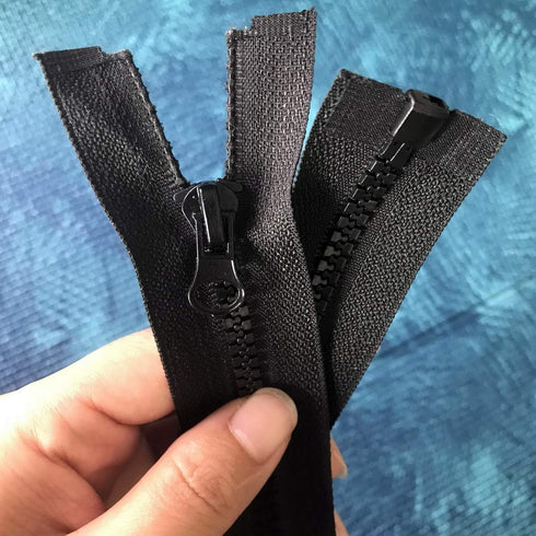 2pcs 30inch Separating Bottom Zipper #5 Black Plastic Jacket Zippers with Zipper Pulls for Coats, Bags, Jackets, and Other Sewing Crafts (30 inch)...