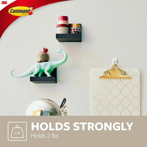 Command Display Ledges, Holds up to 2 lb, Slate, 2 Ledges with 8 Medium Command Strips, Damage Free Hanging Floating Shelf with Adhesive Strips, P...