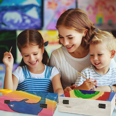 unfinished wooden box, small wooden gift boxes with lids,paintable little wooden box, Jewelry Boxes wooden and Wooden Gift Box for Home Storage (8...