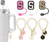 ?3 +3) Nuozme Straw Cover Compatible with Stanley Tumbler Cup 3PCS Letter Straw Caps Toppers with 3 Initial Butterfly Charms Name ID For Stanley 3...