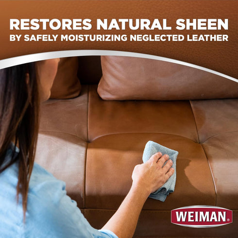 Weiman 3 in 1 Deep Leather Cleaner & Conditioner Cream - Restores Leather Surfaces - Use on Leather Furniture, Car Seats, Shoes, Bags, Jackets, Sa...