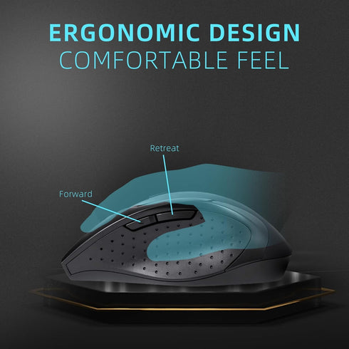 ONE-UP 2.4G six buttons wireless mouse, USB Nano receiver. Ergonomic design, DPI: 800-1200-1600. Easy to carry mouse, suitable for Laptop, Compute...