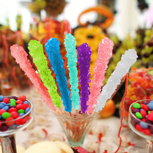Extra Large Rock Candy Sticks: 6 Assorted Espeez Rock Candy Sticks, Candy Buffet, Swizzle Sticks - Bulk candy for Birthdays, Weddings, Reception C...