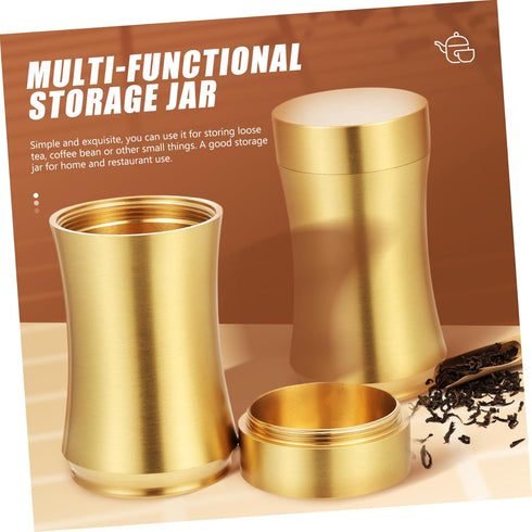 Zerodeko Tea Pot Copper Craft Coffee Bean Storage Tea Coffee Sugar Storage Container Delicate Storage Holder Delicate Tea Leaf Organizer Sealed Ti...