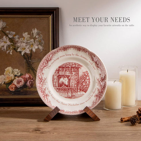 Plate Stand for Display - 4.5 Inch Plate Holder Display Stand, Wooden Picture Frame Stand, Decorative Table Top Easels for Display...