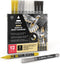 ARTEZA Acrylic Paint Markers, Set of 12 Metallic Marker Pens, 3 Gold, 3 Silver, 3 Black, 3 White, Extra-Fine Nibs, 15mm, for Stone, Glass, and Woo...