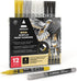 ARTEZA Acrylic Paint Markers, Set of 12 Metallic Marker Pens, 3 Gold, 3 Silver, 3 Black, 3 White, Extra-Fine Nibs, 15mm, for Stone, Glass, and Woo...