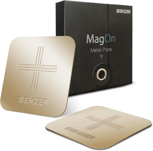 IBENZER Metal Plate for Magnetic Mount, MagOn Car Magnet for All Magnetic Phone Car Mount Holder or Magnetic Cell Phone Holder,2 Pack,Gold, CMH-MP...