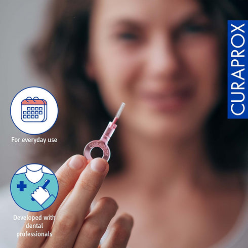 Curaprox CPS 08 Prime Refill Interdental Brushes, 8-Piece Refill Pack interdental brushes CPS 08 prime, 0.8 mm to 3.2 mm, Pink...