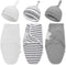 3 Pack Preemie Swaddle Blanket with Hat Set Preemie Hats Baby Receiving Blanket Swaddle Wrap for Preemie Newborn (Classic Style)...