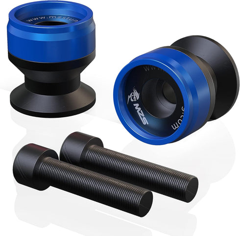 MZS 10MM Swingarm Spools - Universal M10 x 1.25 and M10 X1.5 Motorcycle Sliders Stand CNC Blue Compatible with EX250 EX300 EX650 Z1000SX Z750 Z100...