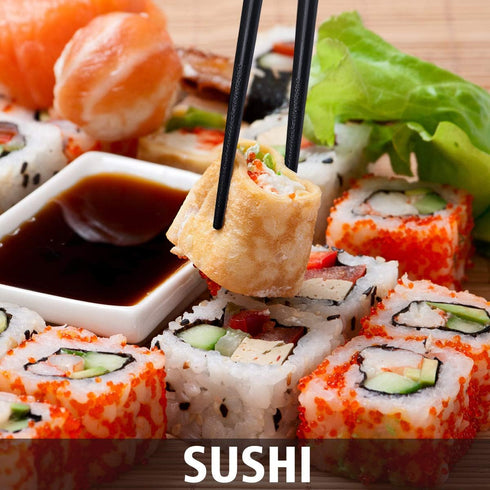 GLAMFIELDS 10-Pairs Fiberglass Chopsticks - sushi Reusable Chop sticks for food, Dishwasher Safe, 9.5 Inches - Black Flower...