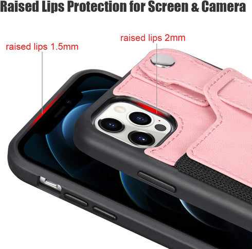 TOOVREN Wallet Case for iPhone 12 Pro Max Lanyard Case with Leather PU Card Holder Stand Adjustable Detachable Phone Neck Strap, Phone Protective ...