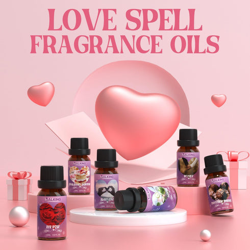 SALKING Couple Fragrance Oil Set, Diffuser Oil Essential Oils Gift Set for Candle Making Scents - Red Rose, Be Mine, Chocolate Truffles, Sweet Lov...