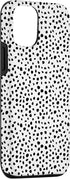 iPhone 12/12 Pro Popular Dalmatian Pattern, White w Brush Stroke Black Spots Case...