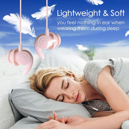 Sleep Earphones, Noise Isolation 3.5mm Sleep Headphones Wired, Lightweight Soft Silicone Earbuds with Mic for Insomnia, Side Sleeper, Snoring, Air...