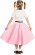 1950s Light PInk Poodle Skirt For Girls Costume with Musical Note Printed Scarf For Little Girl | Light Pink Girls Sock Hop Skirt | One Size...
