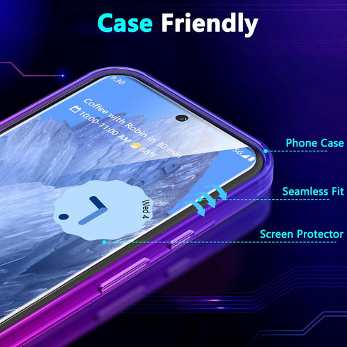 3 Pack Google Pixel 8a Screen Protector,9H Tempered Glass Film,Fingerprint Unlock Support, Full Coverage HD Clear Anti Scratch Bubble-Free Case Fr...