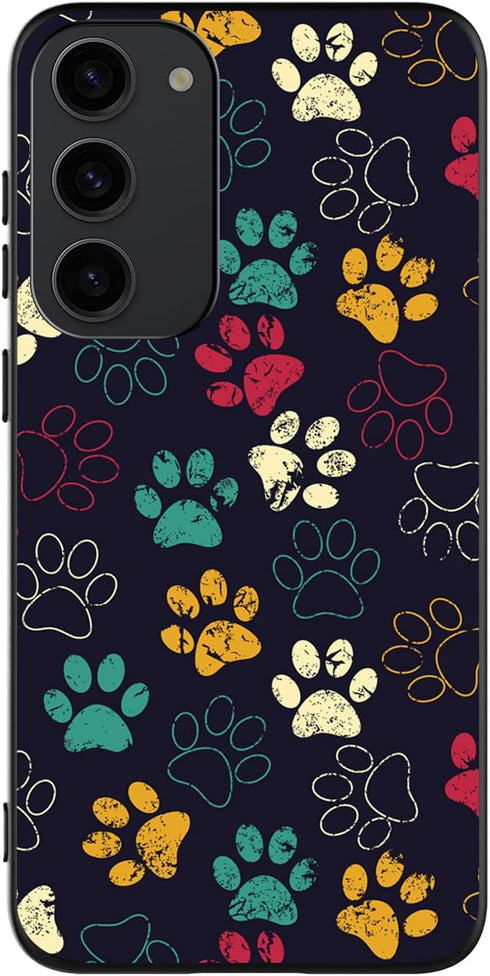 Galaxy S23 5G 6.1 inch Case Cute Colorful Paws Designs Phone Cover for Women Girls Stylish Slim Shockproof TPU Bumper Protective Phone Case for Ga...