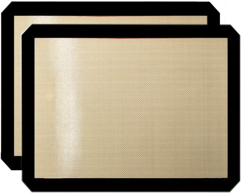 Premium Non Stick Silicone Baking Mats Quarter Sheet Toaster Oven Liner Small,Set Of 2 Mats (Size 8.5" - 11.5")...