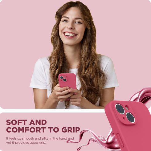 SURPHY Compatible with iPhone 14 Case with Screen Protector (Camera Protection + Soft Microfiber Lining) Liquid Silicone Phone Case 6.1 inch 2022,...