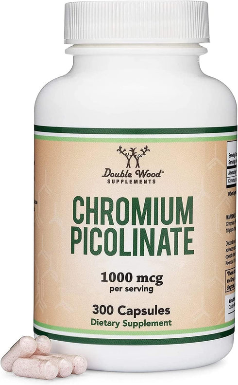 Chromium Picolinate 1000mcg for Healthy Weight Management (High Absorption and Bioavailability) (300 Vegan Safe Capsules, Non-GMO, Gluten Free) by...