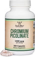 Chromium Picolinate 1000mcg for Healthy Weight Management (High Absorption and Bioavailability) (300 Vegan Safe Capsules, Non-GMO, Gluten Free) by...