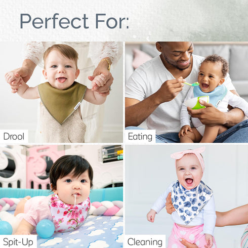 KiddyCare Baby Bibs for Drooling and Teething Baby Girls/boys | Bandana Bibs for Eating, Washable Bibs for Newborn Babies | Organic Cotton Bibs fo...