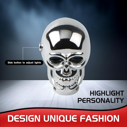 Pack of 1 Shift Head Replacement, Skull Shift Knob Gear Stick, with Led Light, Universal for Most Cars (Red)...