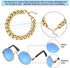 7 Pieces Dog Costume Set Include Adjustable Gold Pet Chain and Funny Cute Cat Small Dog Sunglasses Retro Pet Sunglasses for Cat Puppy Small Medium...