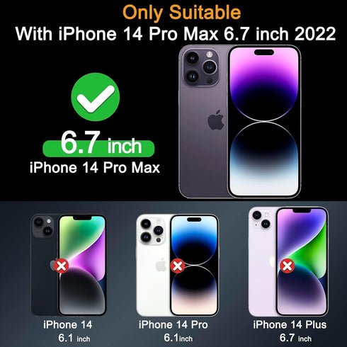 Milomdoi 3 Pack Screen Protector for Apple iPhone 14 Pro Max with 3 Pack Tempered Glass Camera Lens Protector, Ultra 9H Accessories, Case Friendly...