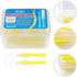 EXCEART 40pcs Interdental Picks Dental Brush Picks Dental Floss Interdental Cleaners Yellow 0.4mm...