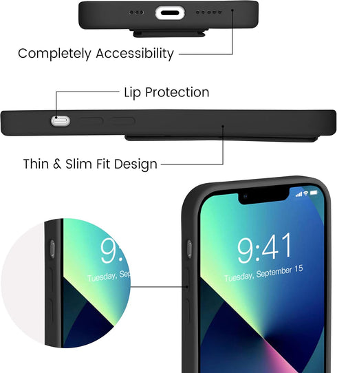 LAUDTEC Silicone Kickstand Case Compatible with iPhone 13, Vertical and Horizontal Stand Hand Strap Metal Kickstand Cover, Flexible Soft Liquid Si...