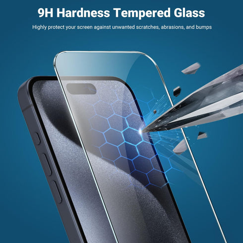 JINTONG 5 Pack Tempered Glass Screen Protector for iPhone 15 Pro Max (6.7 Inch) Tempered-Glass Film with Bubble Free Easy Installation Tool, Scrat...