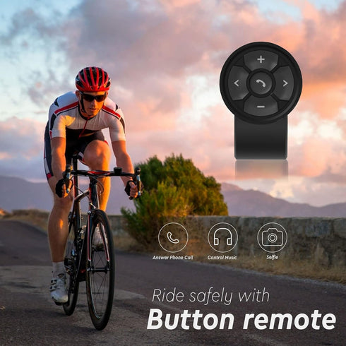 Bluetooth Media Button Steering Wheel Wireless Remote Control for Car Bike Motorbike Boat IPX6 Waterproof Compatible for iPhone Samsung Galaxy Any...
